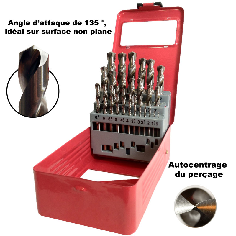 Coffret de 25 forets à métaux HSS meulés PROTOOLS