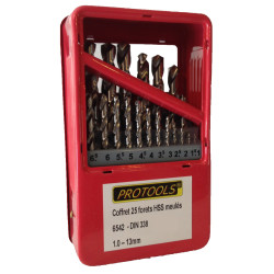 Coffret de 25 forets à métaux HSS meulés PROTOOLS