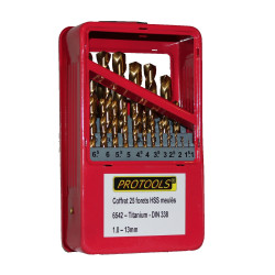 Coffret de 25 forets à métaux HSS meulés TITANIUM