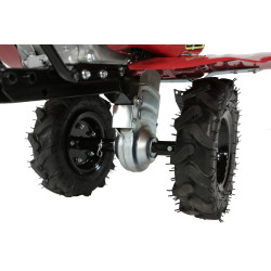 Motobineuse / Motoculteur 196 CC - Largeur de travail 75 cm - 6 fraises / roues agraires / contrepoids 16 kg inclus