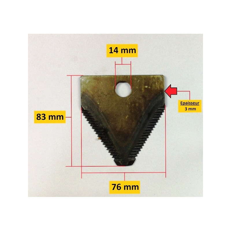 Couteau triangulaire réversible spécial BRF pour broyeur 6.5 et 13 CV - Avant 2015
