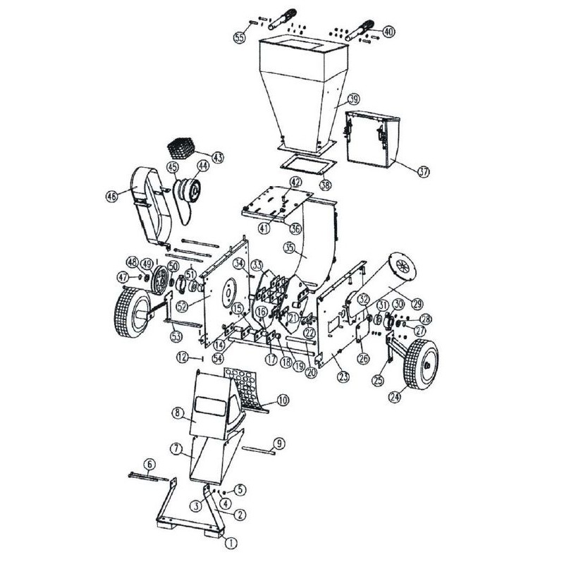 Tôle éjection supérieure pour broyeur BRF 6.5 et 13 cv